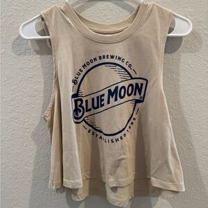Beige Blue Moon Brewing Co Sleeveless Cropped Top